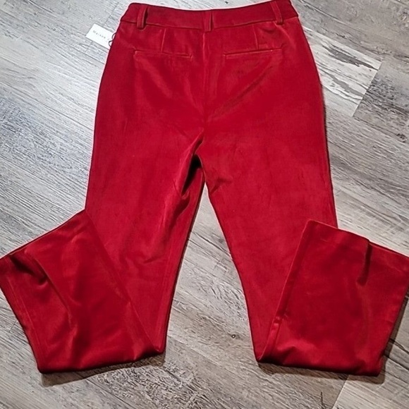 Maison d'Amelie Paris Red Velveteen Trouser Pants Women's Size 2/4 - Picture 7 of 16